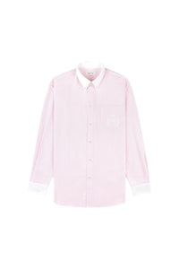Chemise H&W Crest oversize à rayures - Pink & White Stripe