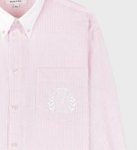 Chemise H&W Crest oversize à rayures - Pink & White Stripe