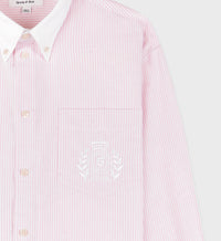 Chemise H&W Crest oversize à rayures - Pink & White Stripe