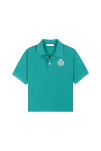 Embroidered short-sleeved polo shirt - Spring Green