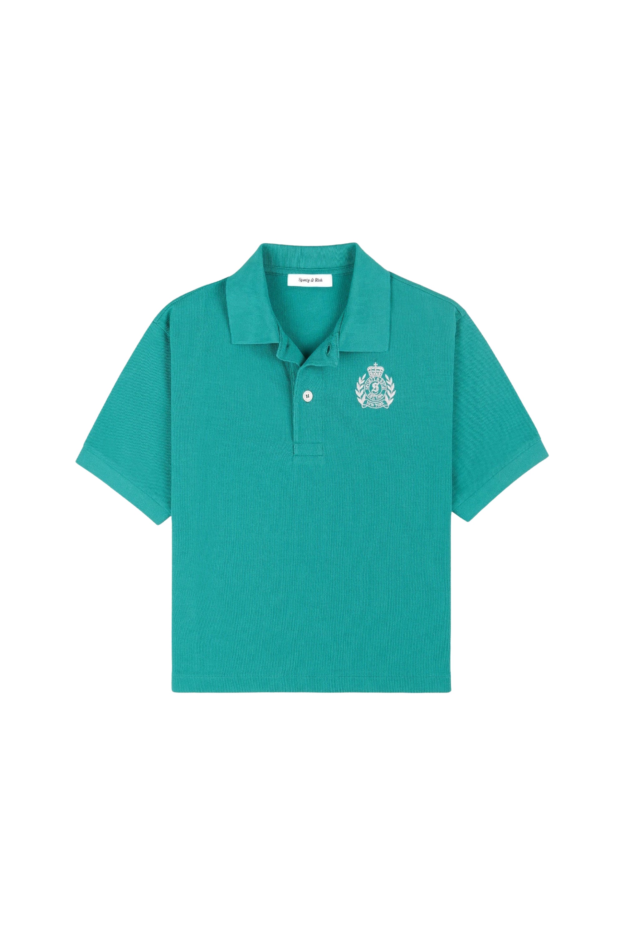 Embroidered short-sleeved polo shirt - Spring Green