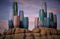 Grand vase Haas Mojave en faïence - Green & Grey
