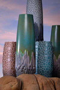 Haas Mojave large earthenware vase - Green & Grey