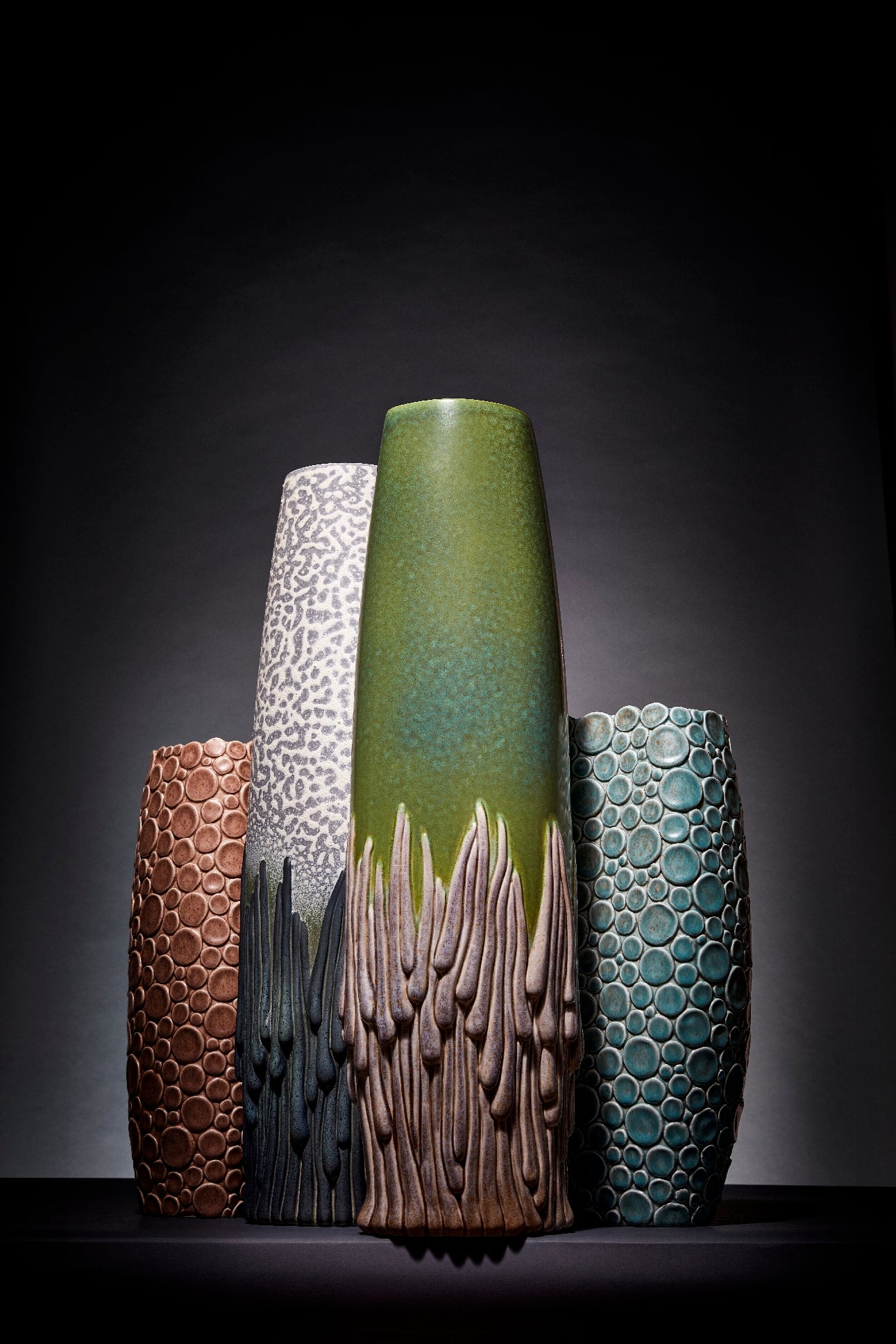 Grand vase Haas Mojave en faïence - Green & Grey