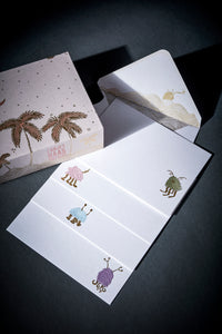 Coffret de 12 lots de papeterie Haas - Beige