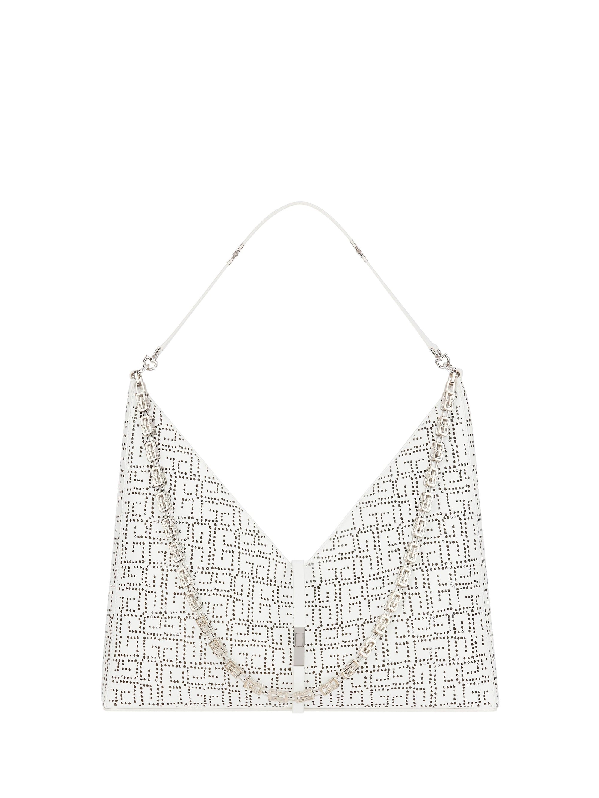Sac Cut Out grand modèle en cuir perforé - Ivory