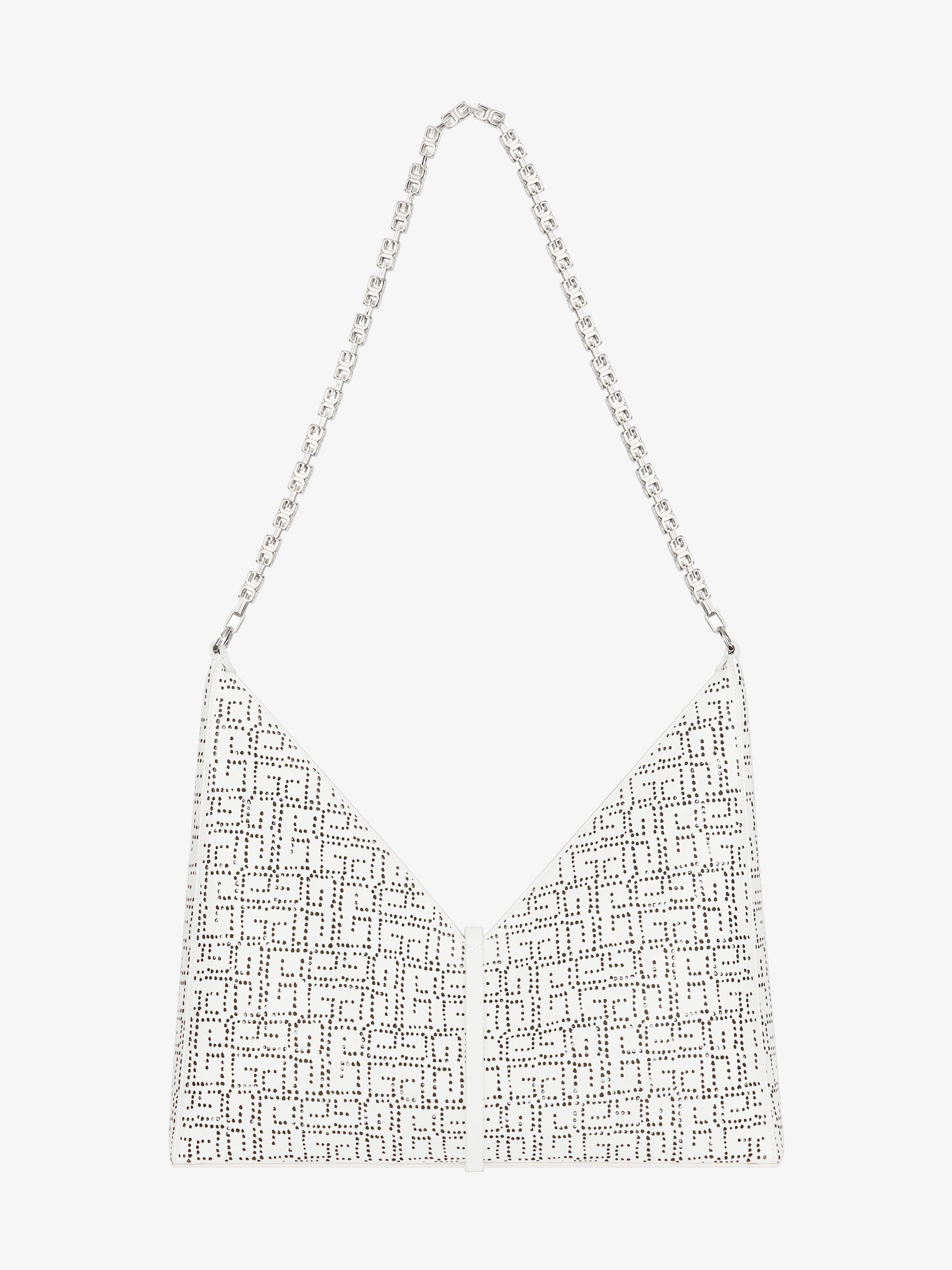Sac Cut Out grand modèle en cuir perforé - Ivory