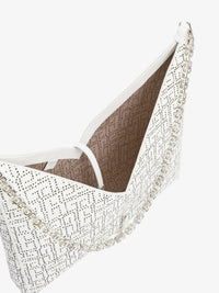 Sac Cut Out grand modèle en cuir perforé - Ivory