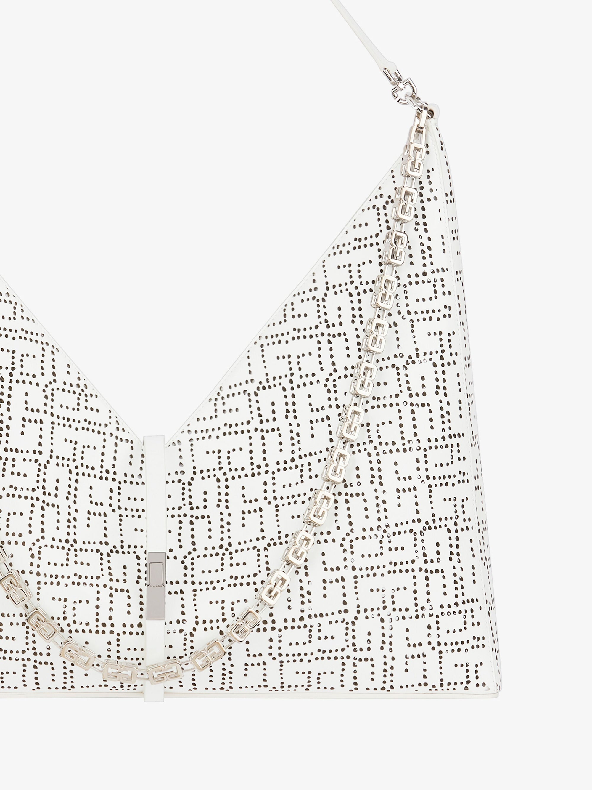 Sac Cut Out grand modèle en cuir perforé - Ivory