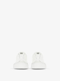 Baskets City Sport en cuir perforé - White