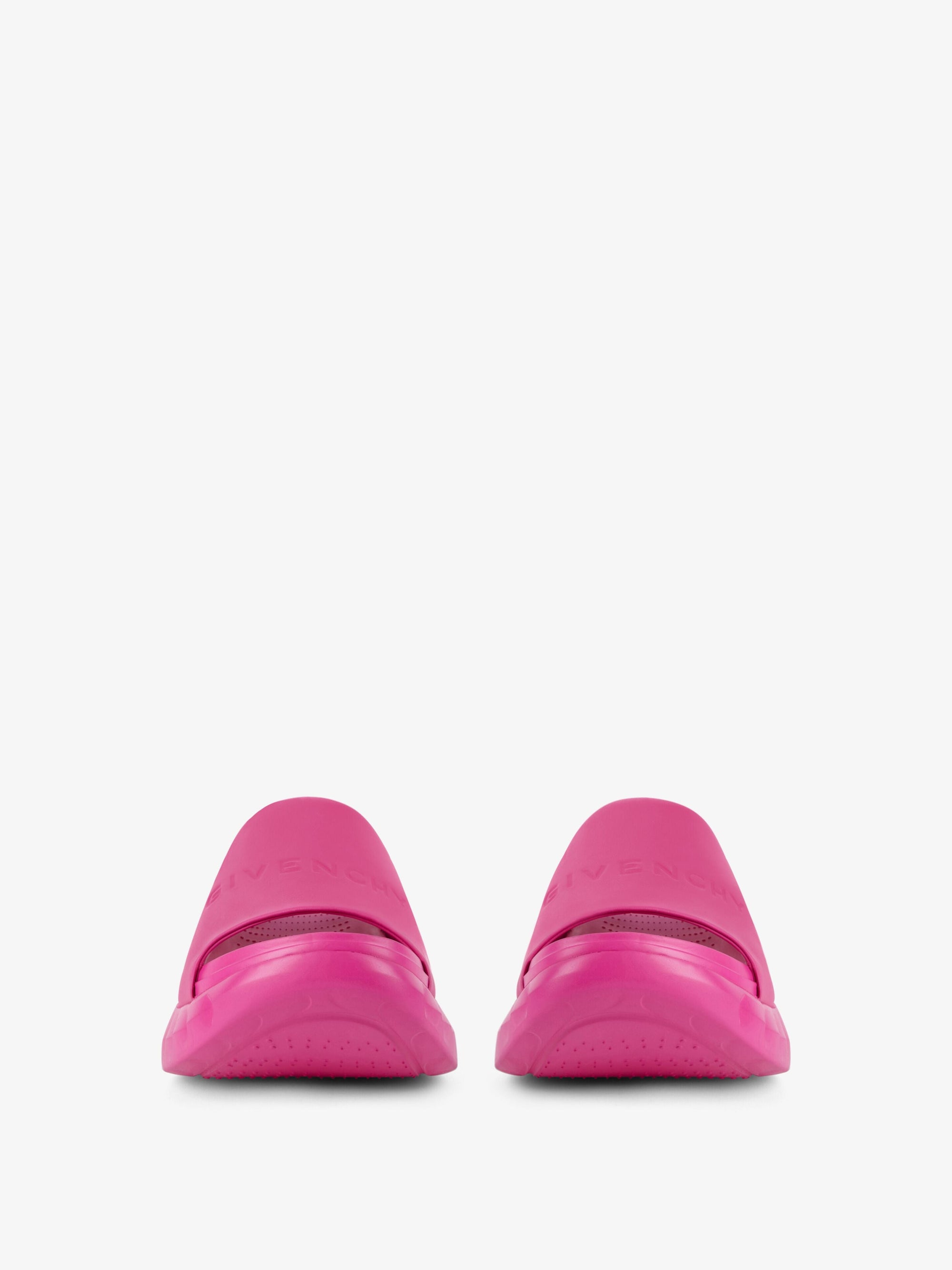 Sandales compensées Marshmallow 75 en cuir - Rose Fluo