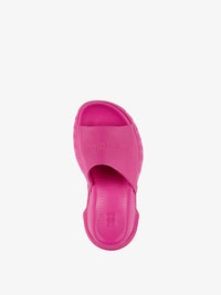 Sandales compensées Marshmallow 75 en cuir - Rose Fluo