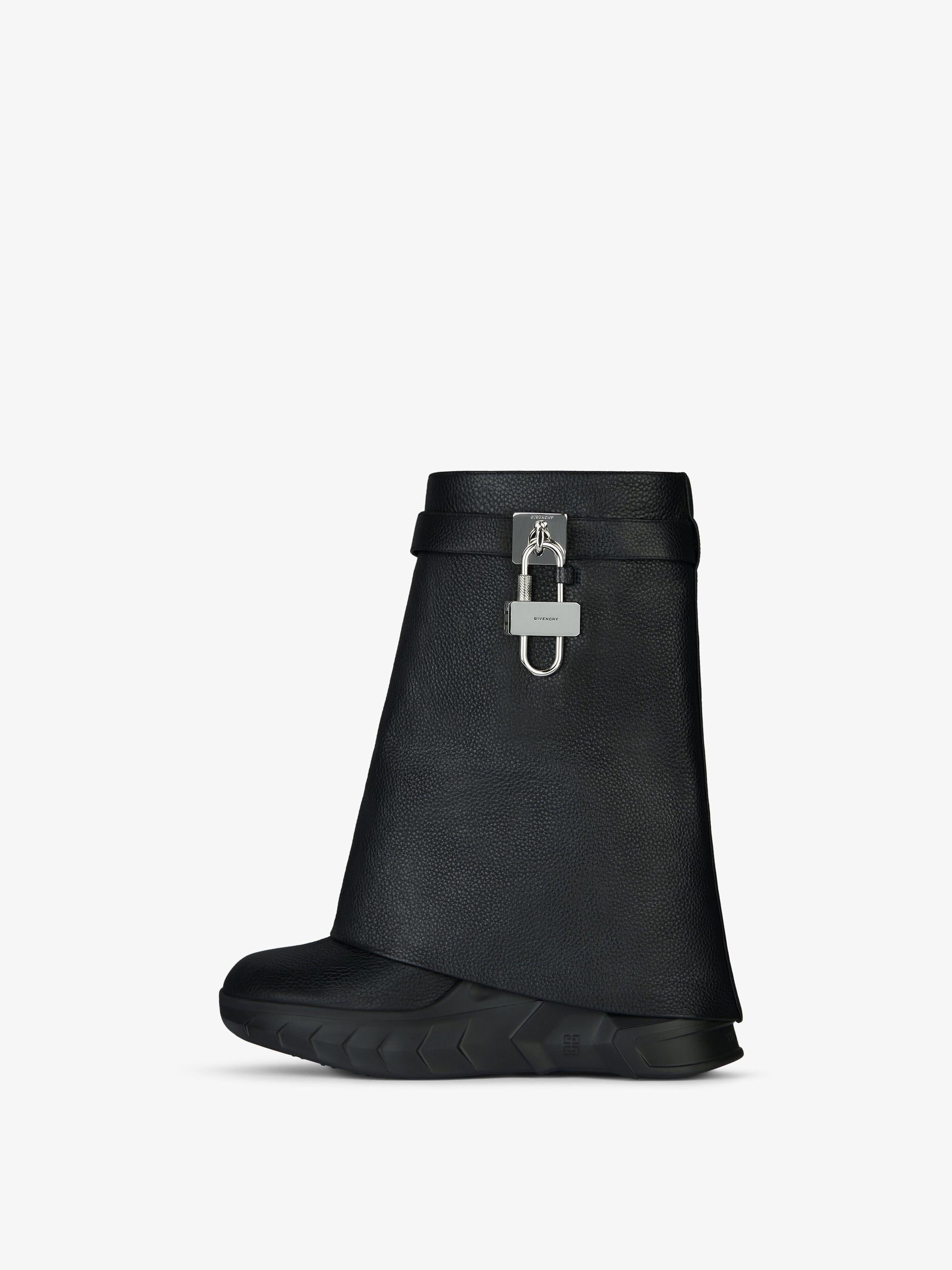 Bottines Shark Lock Biker 85 en cuir grainé - Black