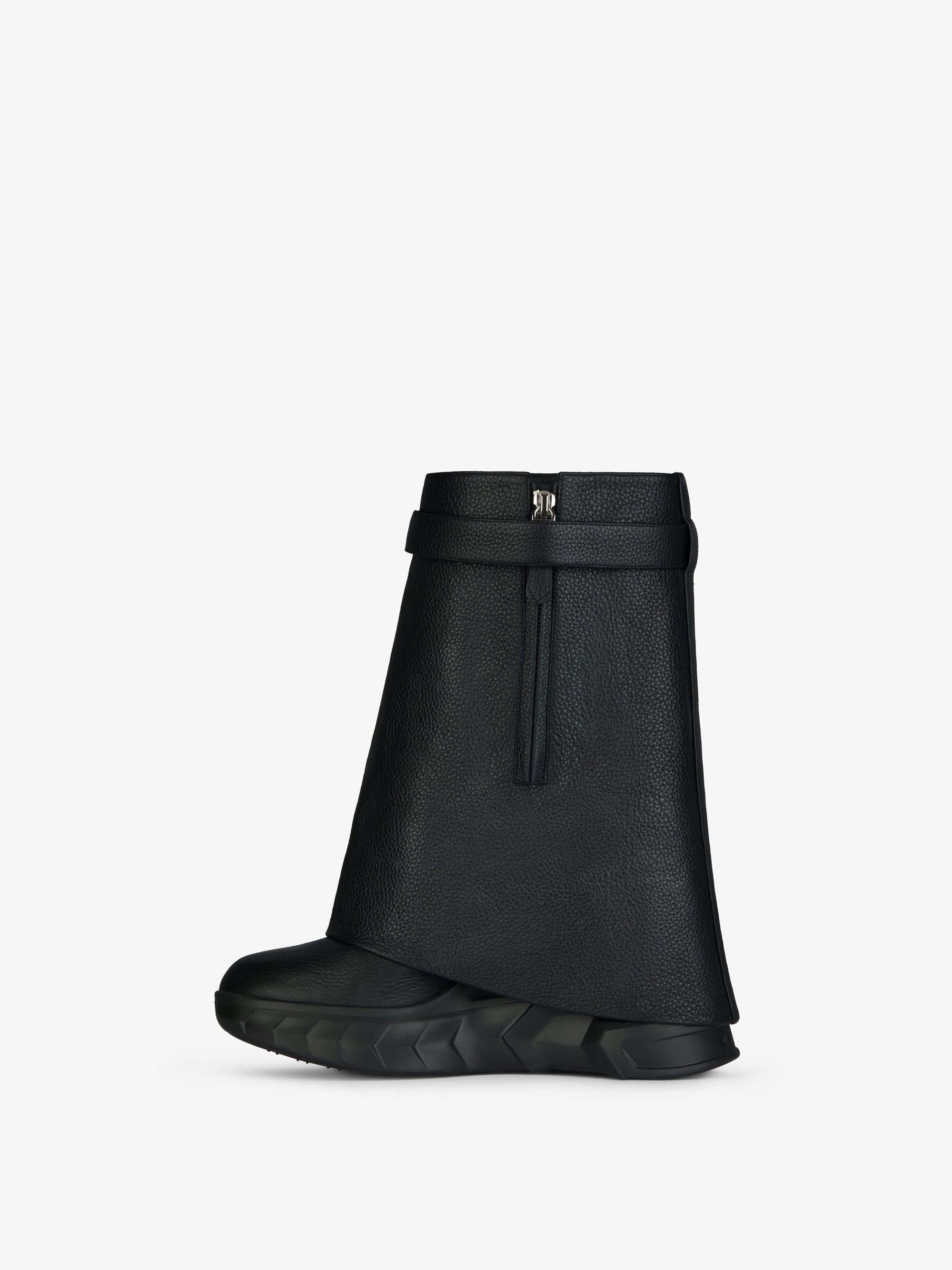 Bottines Shark Lock Biker 85 en cuir grainé - Black