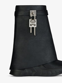 Bottines Shark Lock Biker 85 en cuir grainé - Black