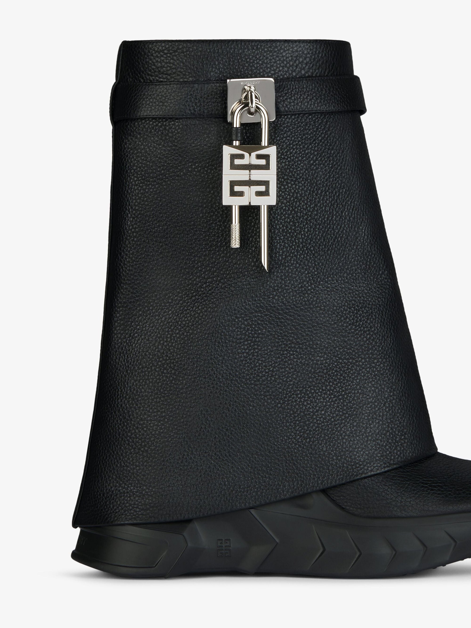 Bottines Shark Lock Biker 85 en cuir grainé - Black