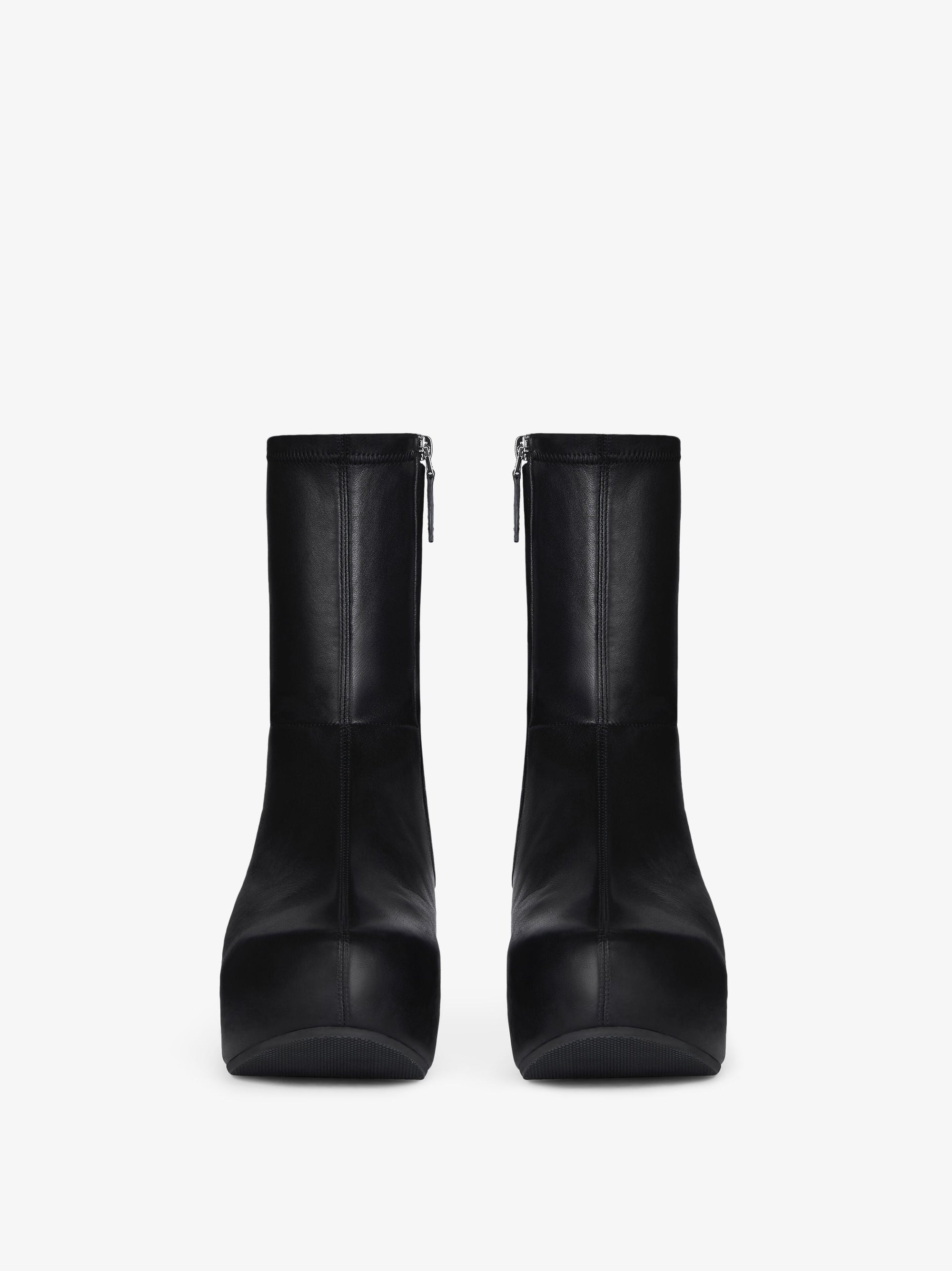 Bottines compensées G Clog en cuir - Noir