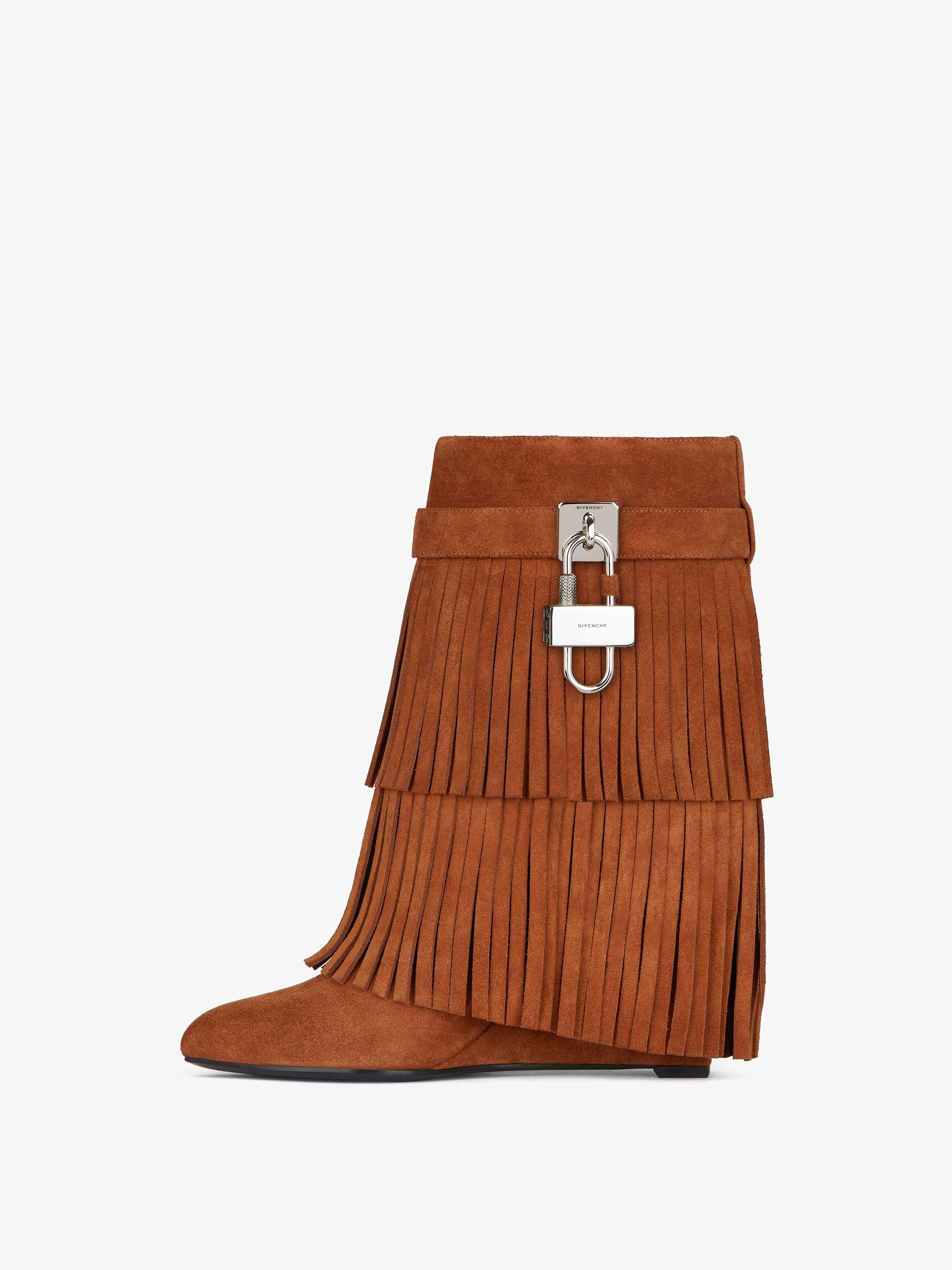 Bottes Shark Lock à franges 90 en cuir - Tan