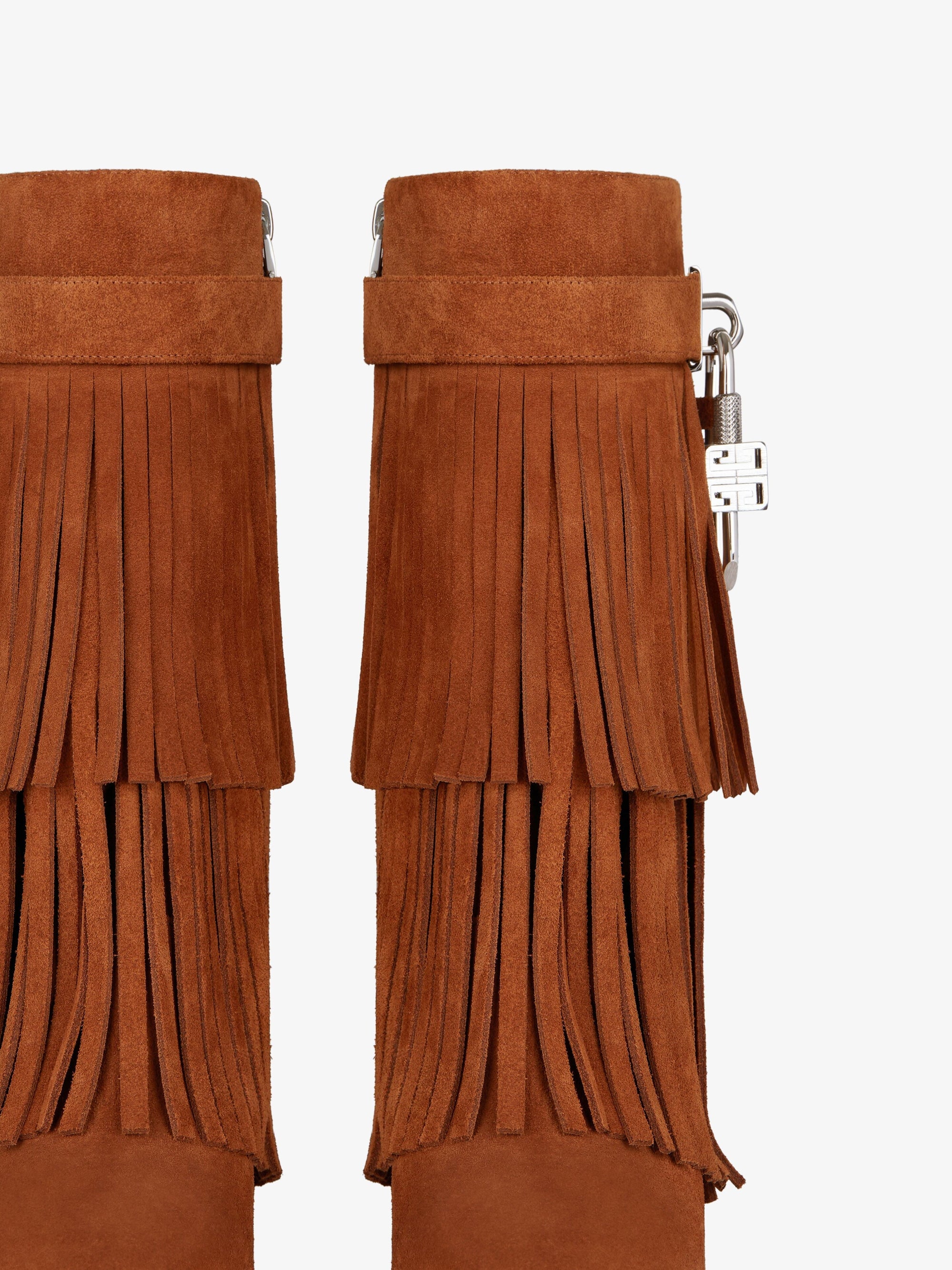 Bottes Shark Lock à franges 90 en cuir - Tan