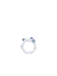 Bague Twisted en laiton avec cristaux - Off White