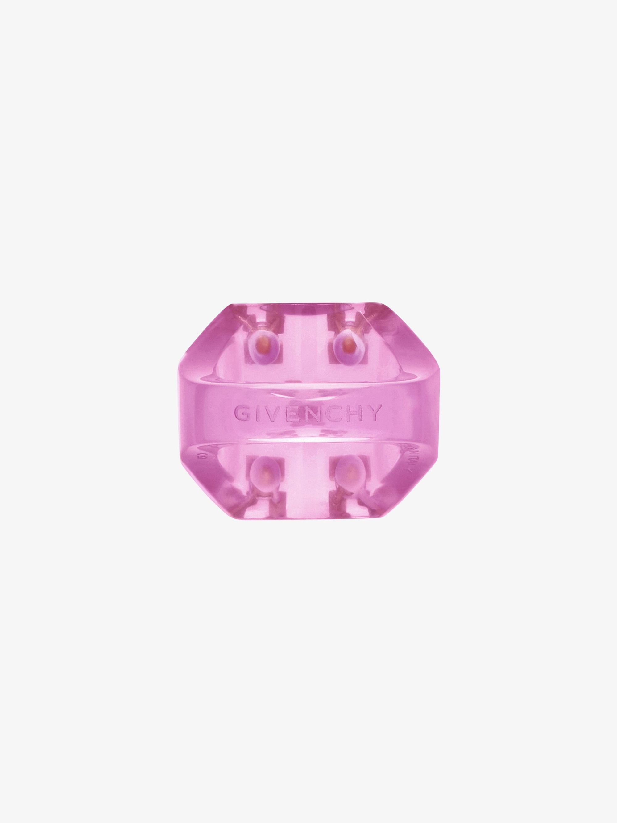 Bague 4G Plumetis en laiton avec cristaux - Pink & Golden