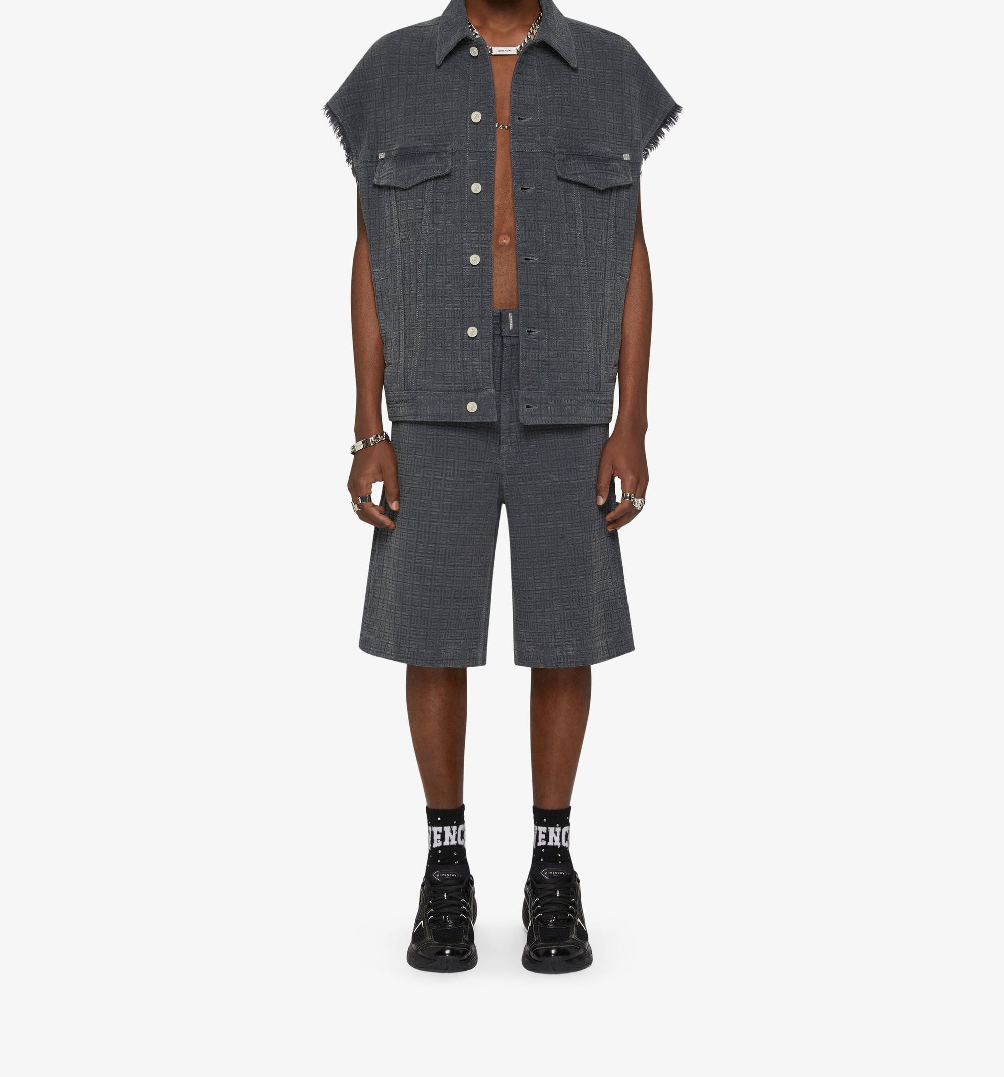 Gilet oversize à bouton - Anthracite