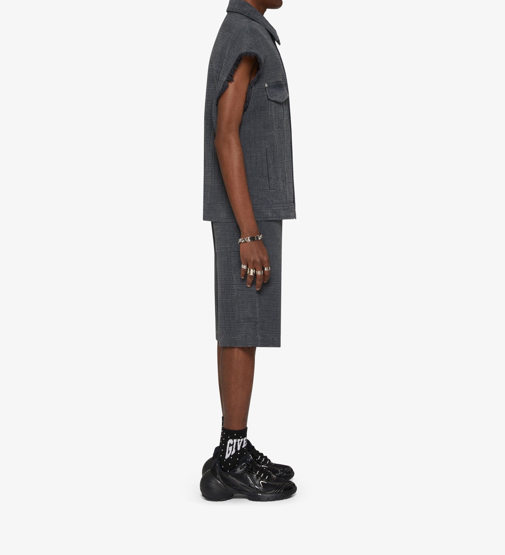 Gilet oversize à bouton - Anthracite