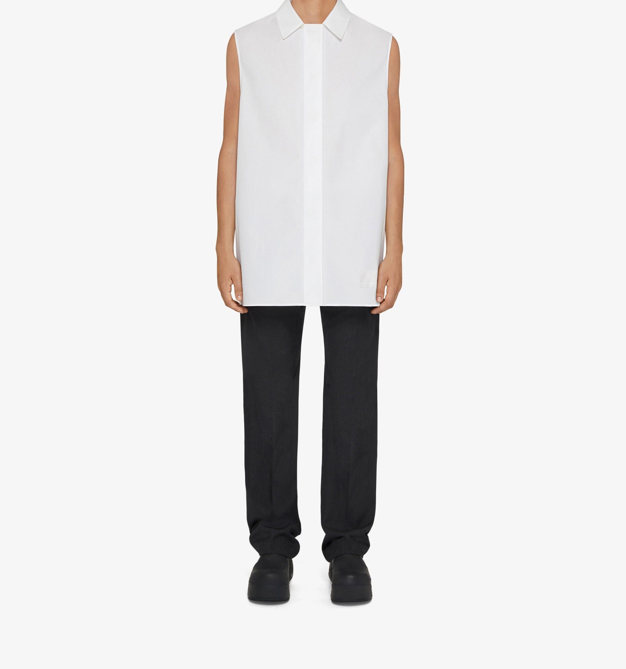Wool Straight Leg Trousers - Grey Mix