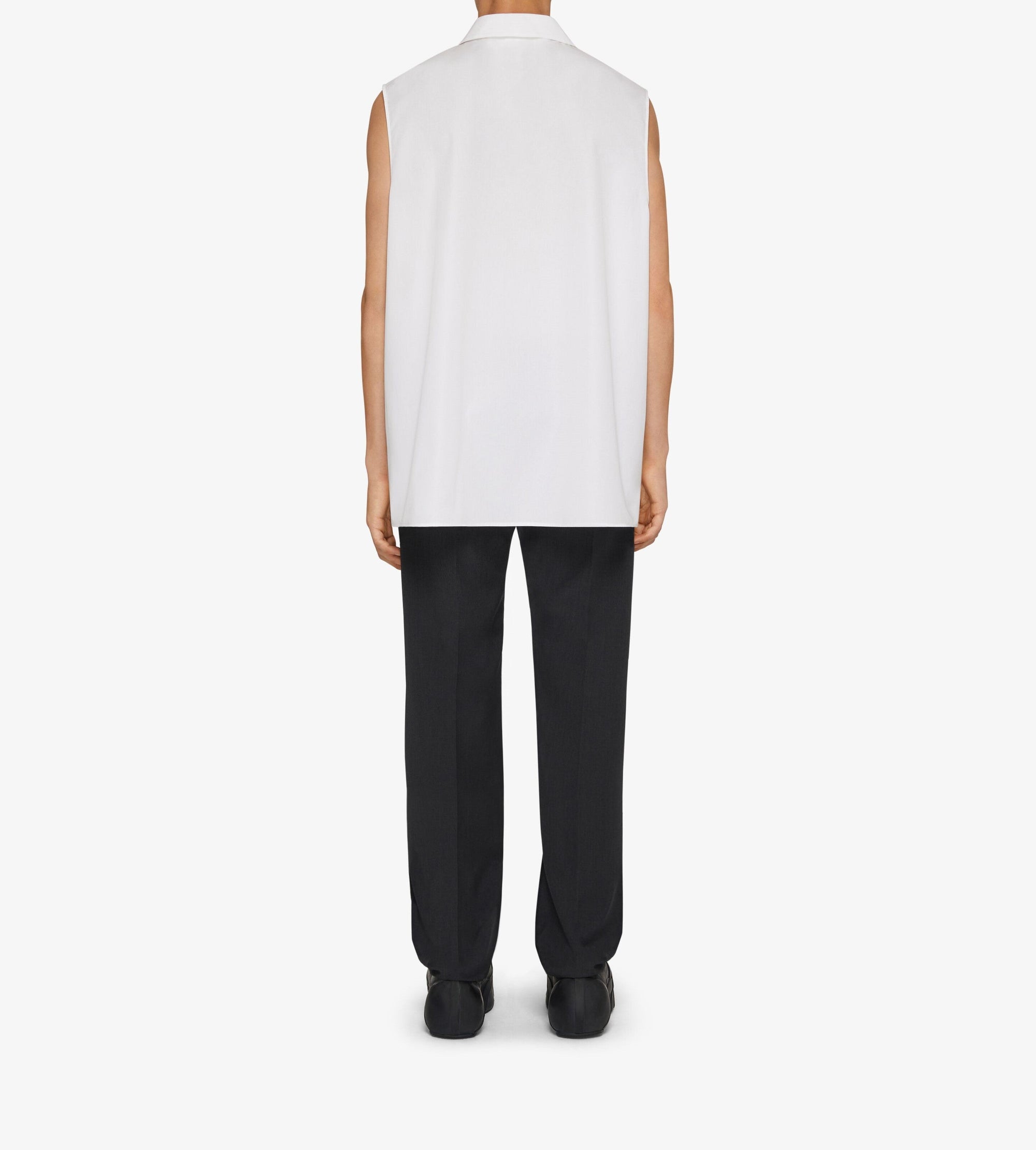Wool Straight Leg Trousers - Grey Mix