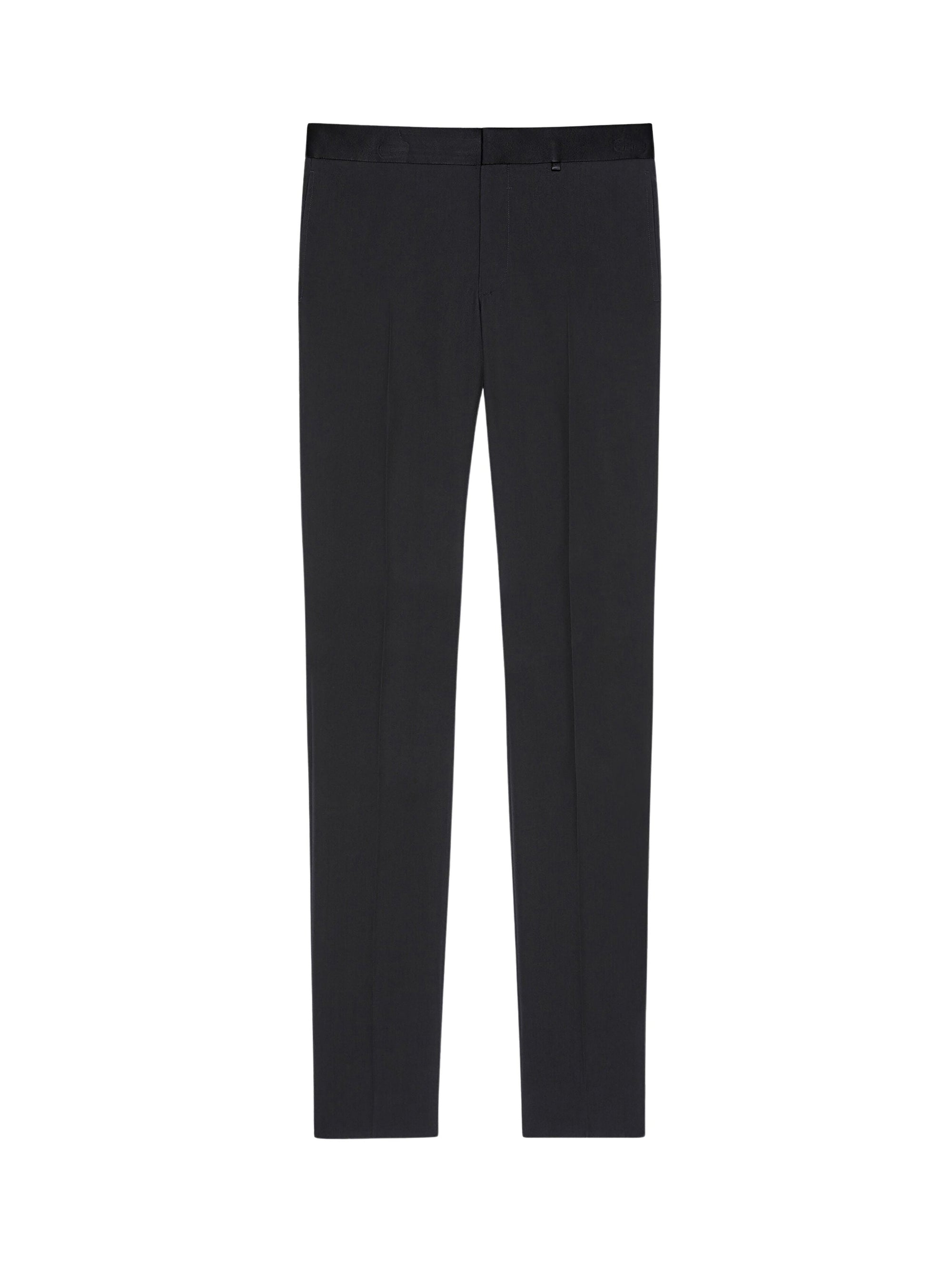 Wool Straight Leg Trousers - Grey Mix