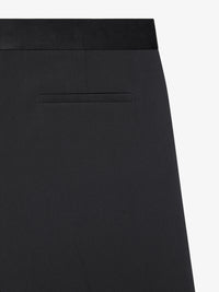 Wool Straight Leg Trousers - Grey Mix