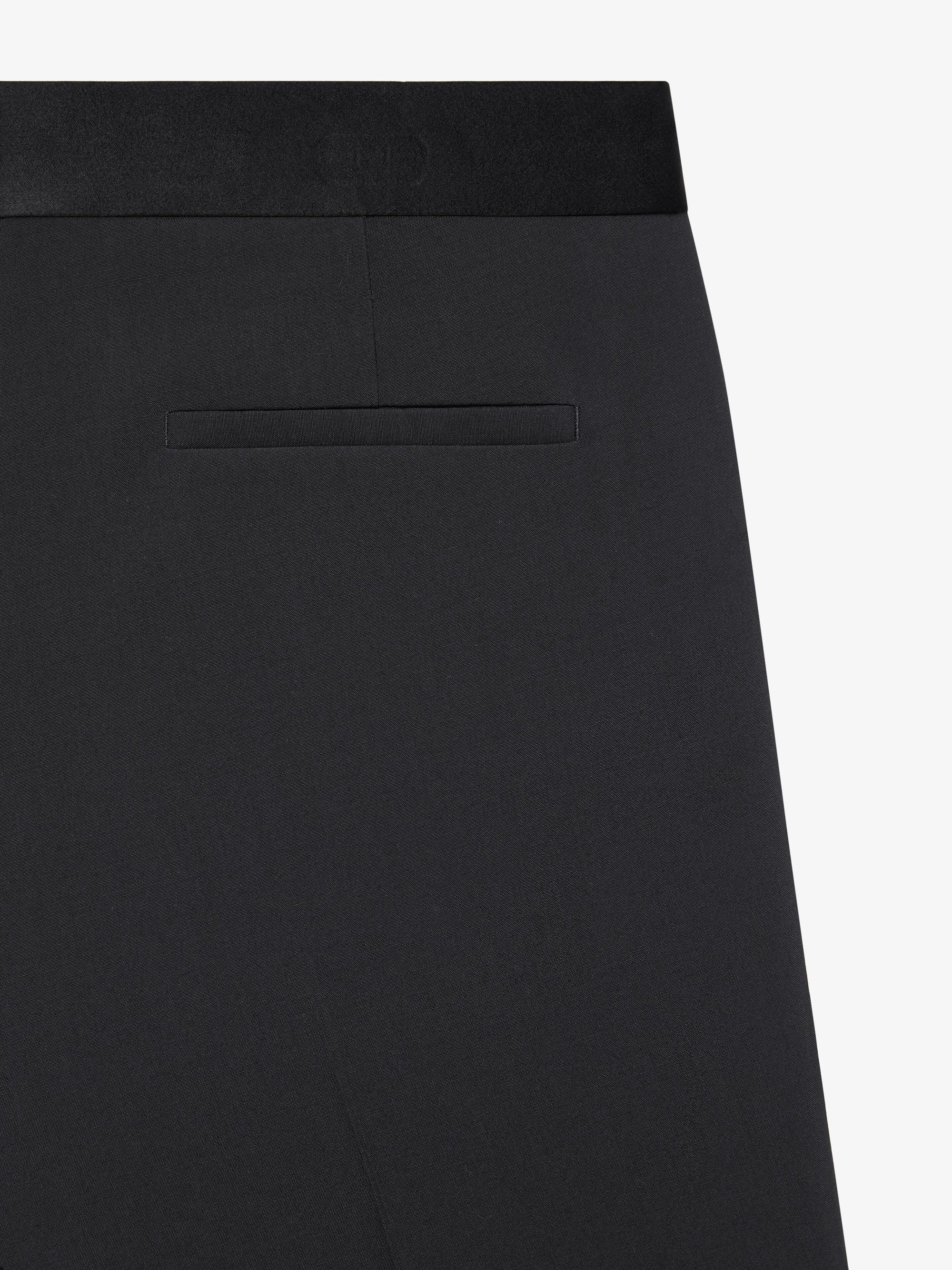 Wool Straight Leg Trousers - Grey Mix