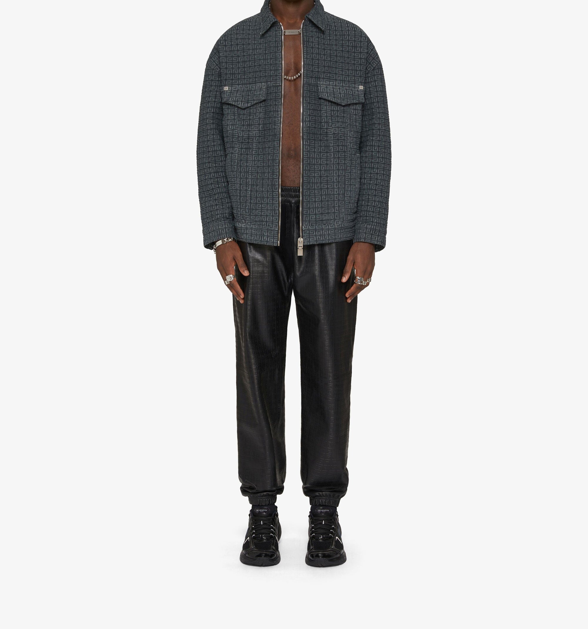 Pantalon de survêtement en cuir - Noir