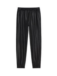 Pantalon de survêtement en cuir - Noir
