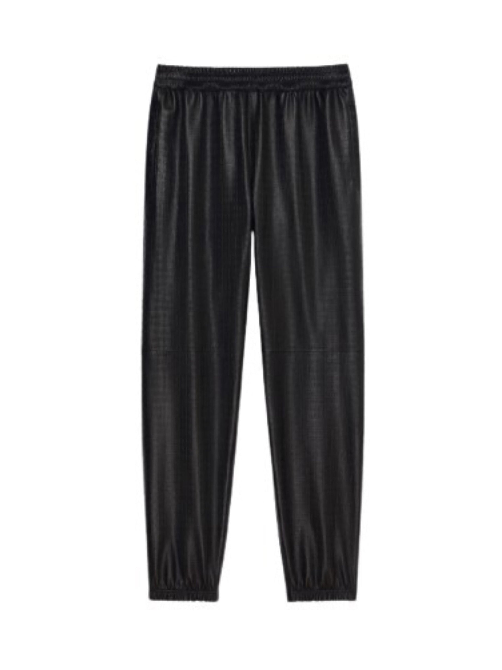 Pantalon de survêtement en cuir - Noir