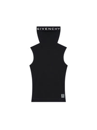 Top balaclava à découpes sans manches - Black