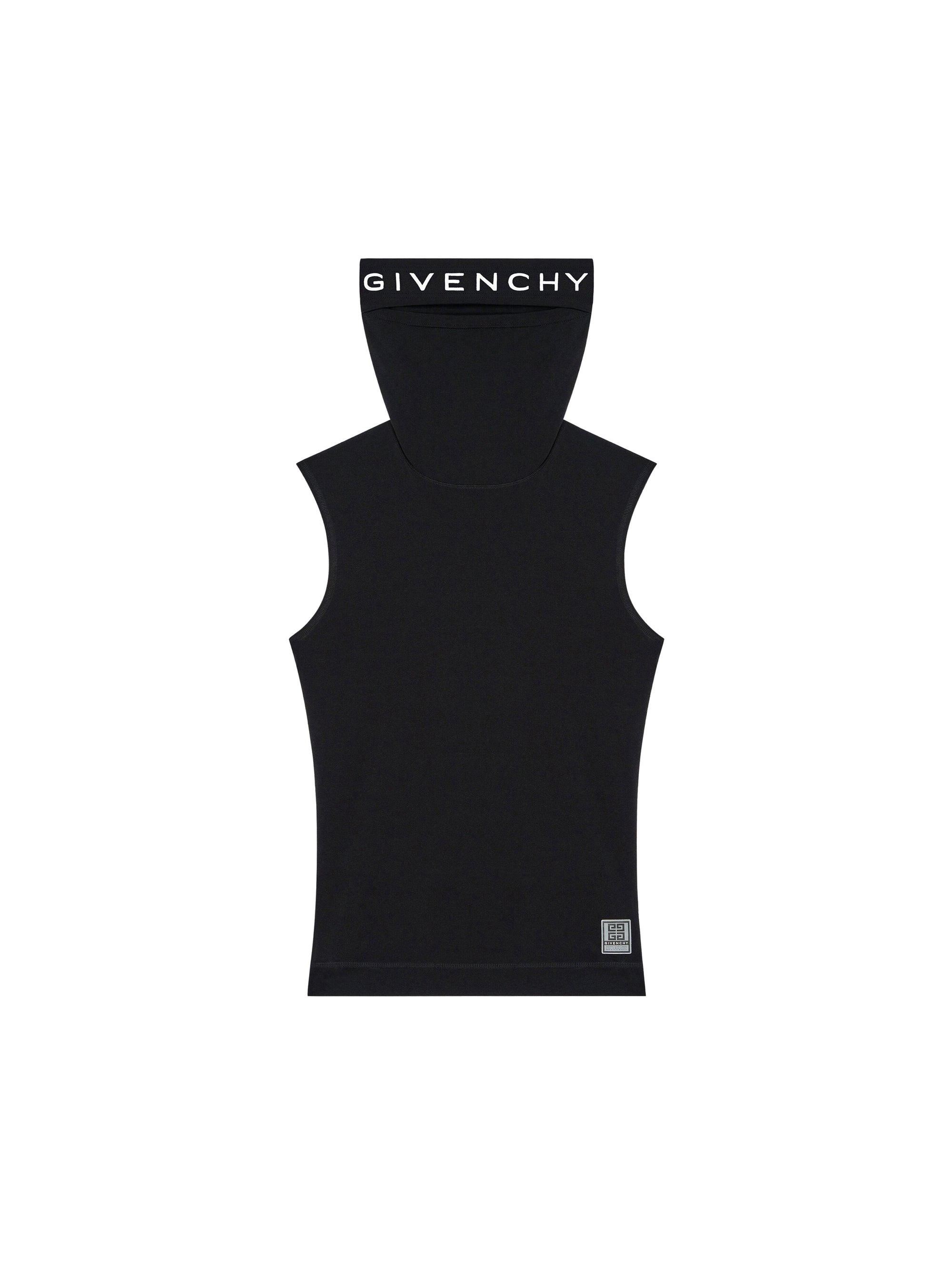 Top balaclava à découpes sans manches - Black