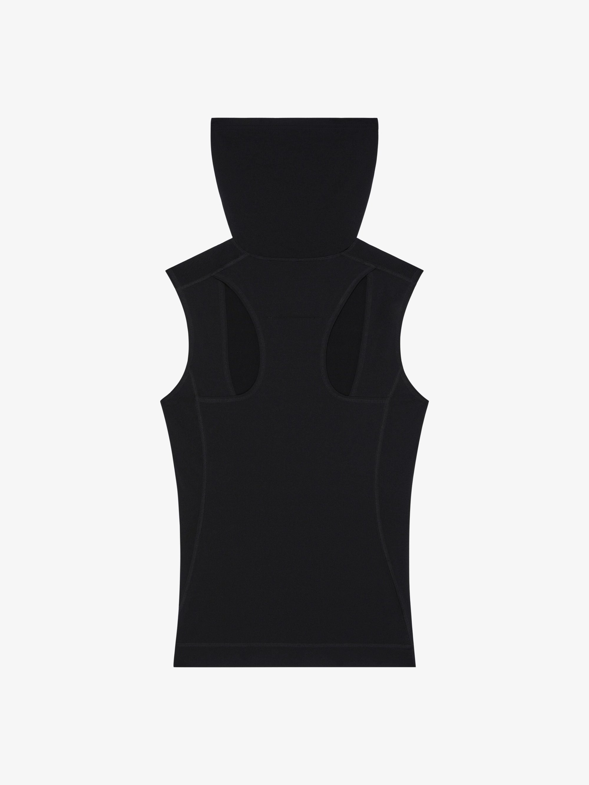 Top balaclava à découpes sans manches - Black