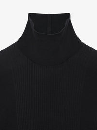 Top à col roulé en tricot tubulaire - Black