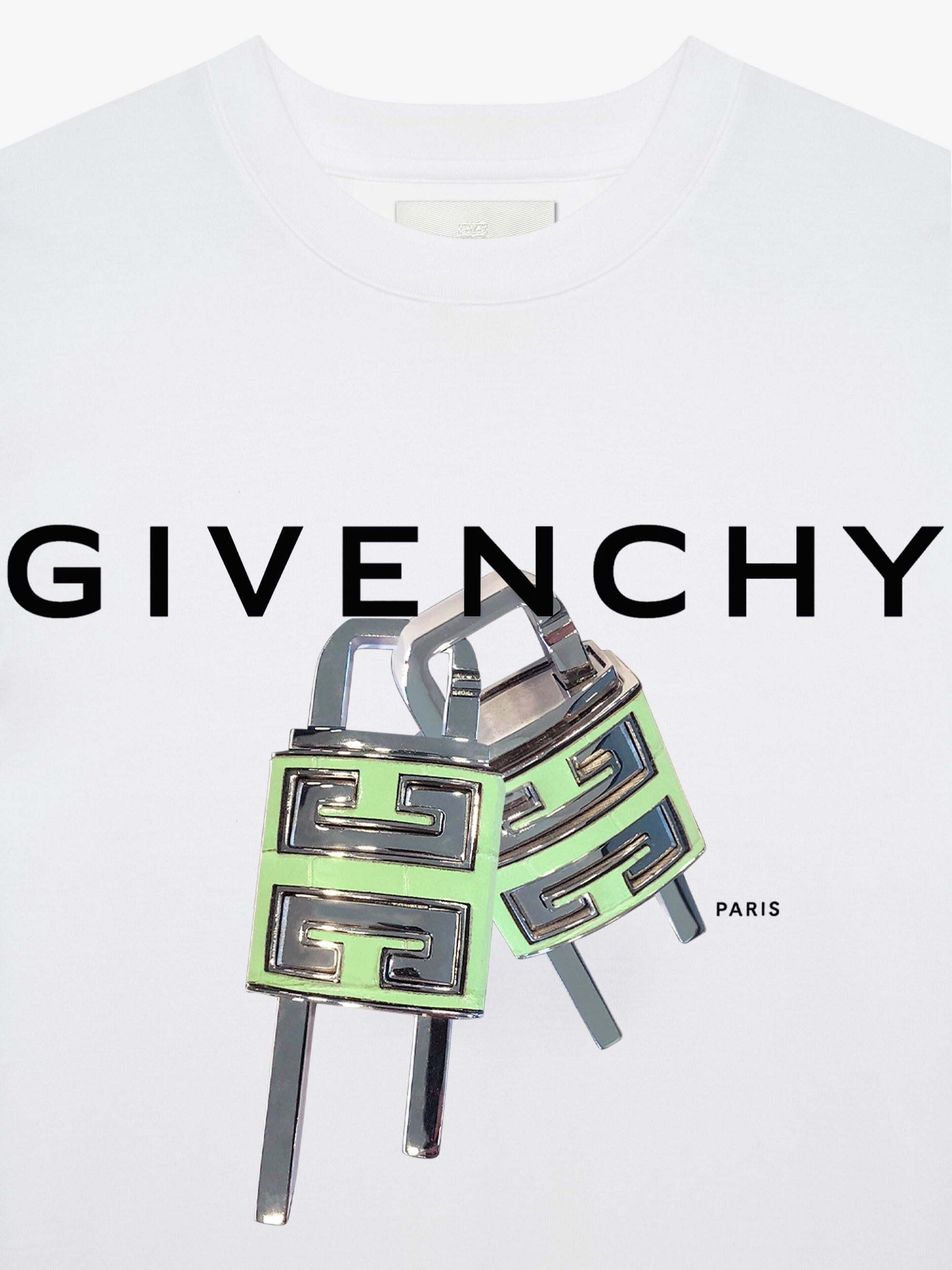 T-shirt slim Givenchy 4G Lock - Blanc