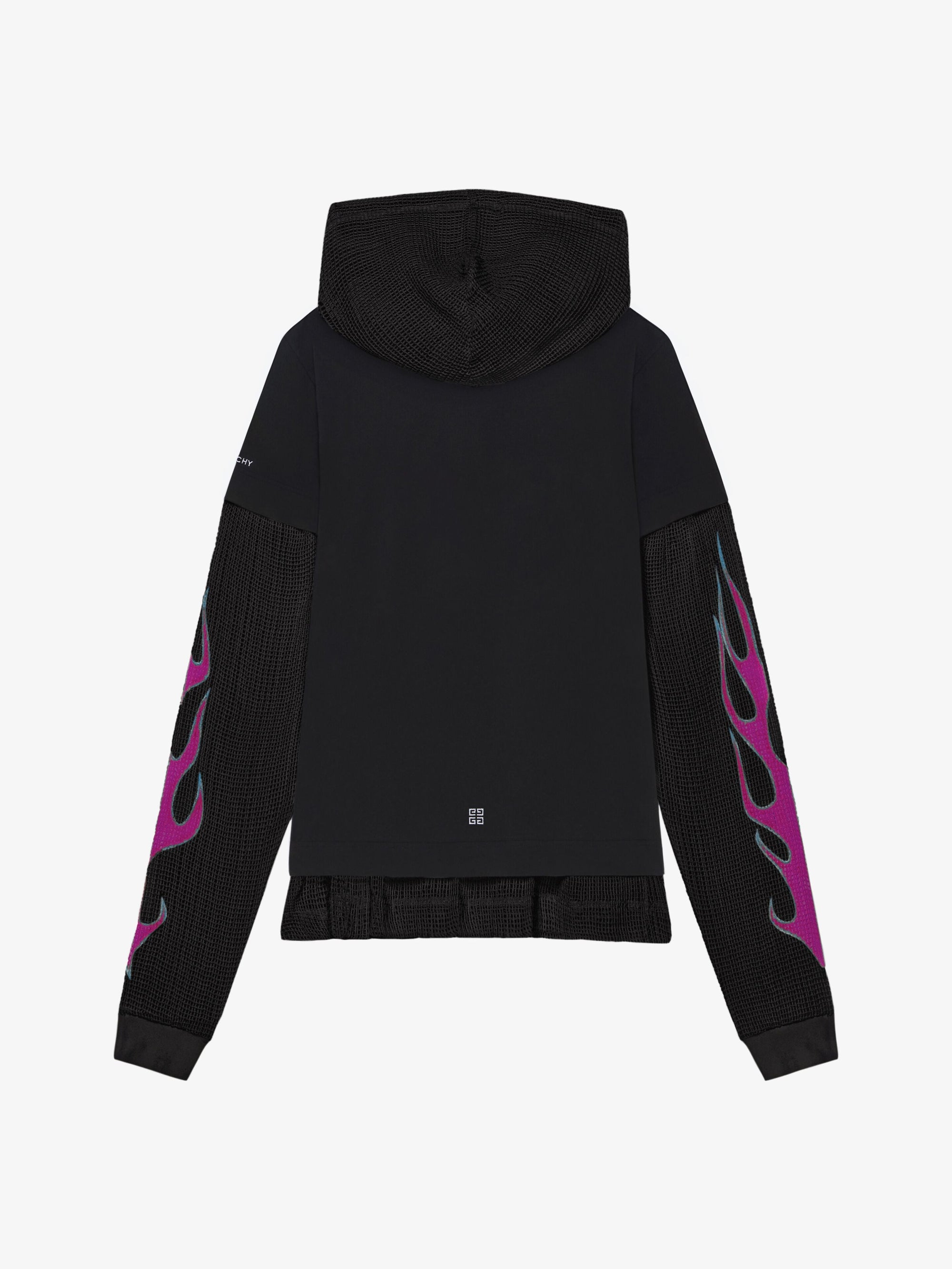 T-shirt à capuche à effet superposé - Black