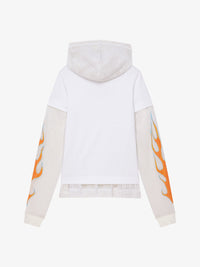 T-shirt à capuche à effet superposé - White