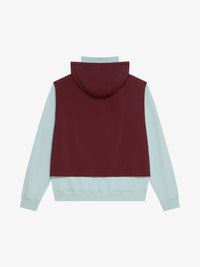 Sweatshirt à capuche à effet superposé - Aubergine & Grey