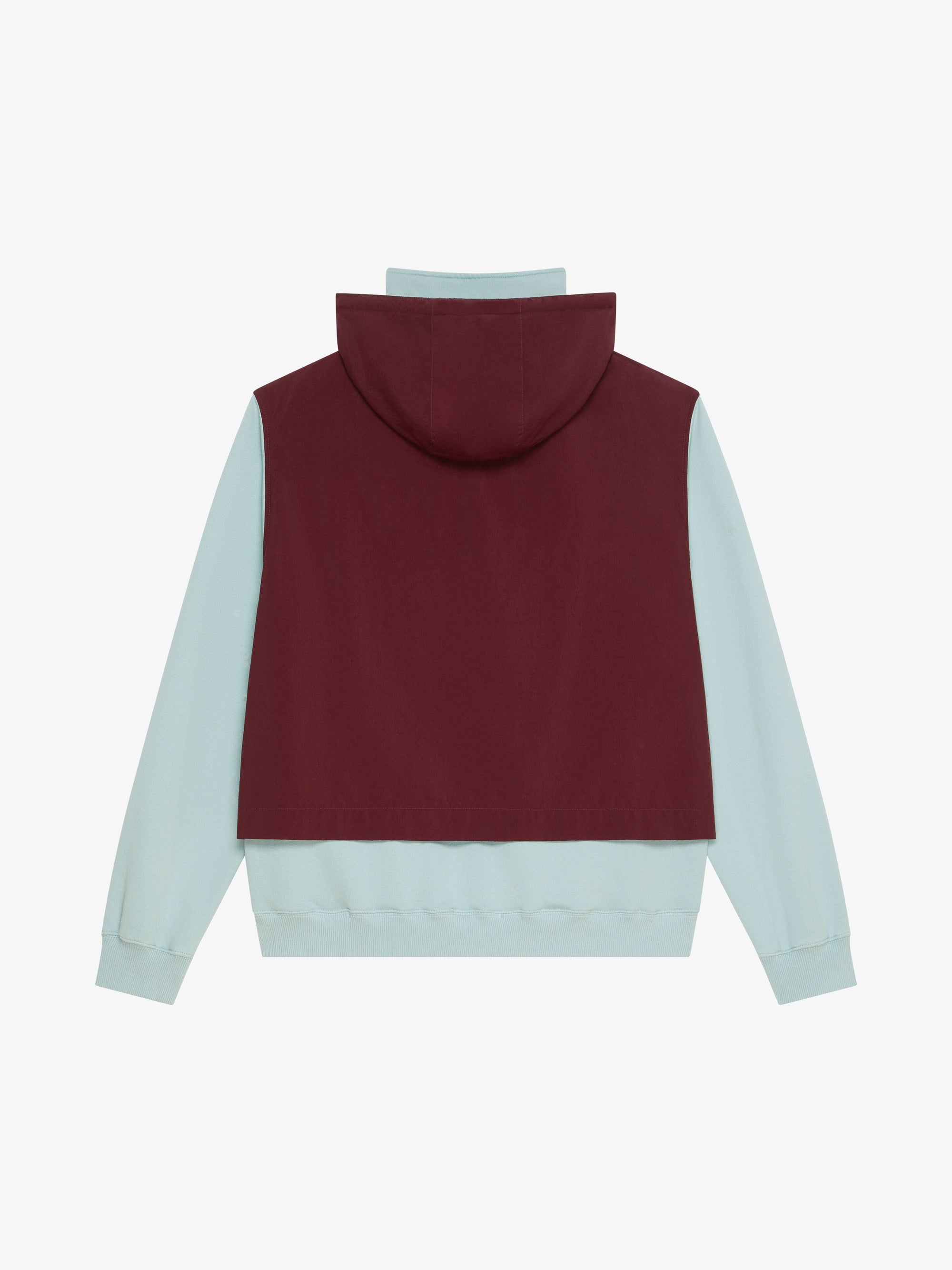Sweatshirt à capuche à effet superposé - Aubergine & Grey