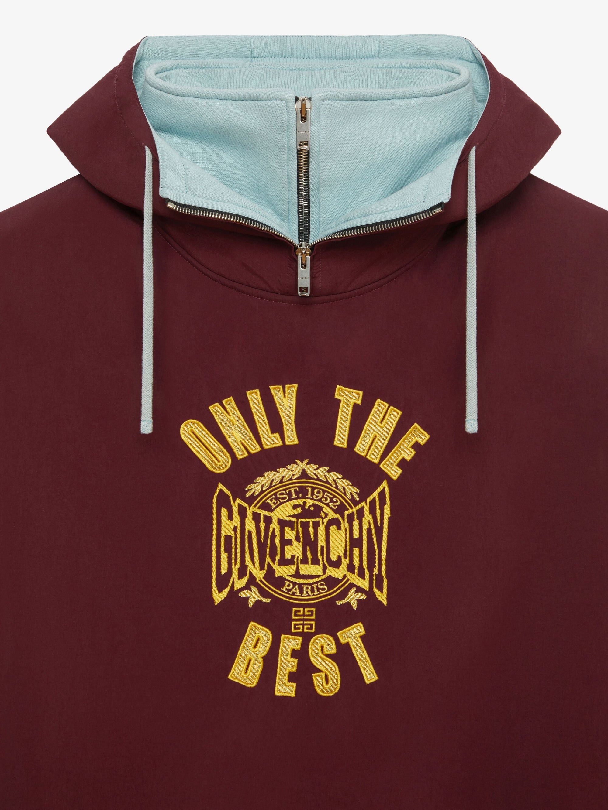 Sweatshirt à capuche à effet superposé - Aubergine & Grey