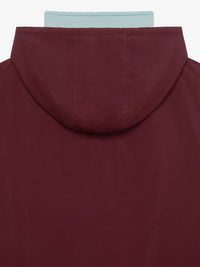 Sweatshirt à capuche à effet superposé - Aubergine & Grey