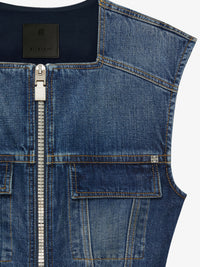 Robe en denim à zip - Bleu Moyen