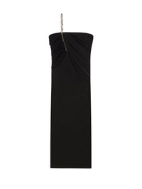 Robe bustier asymétrique avec G Chain - Black