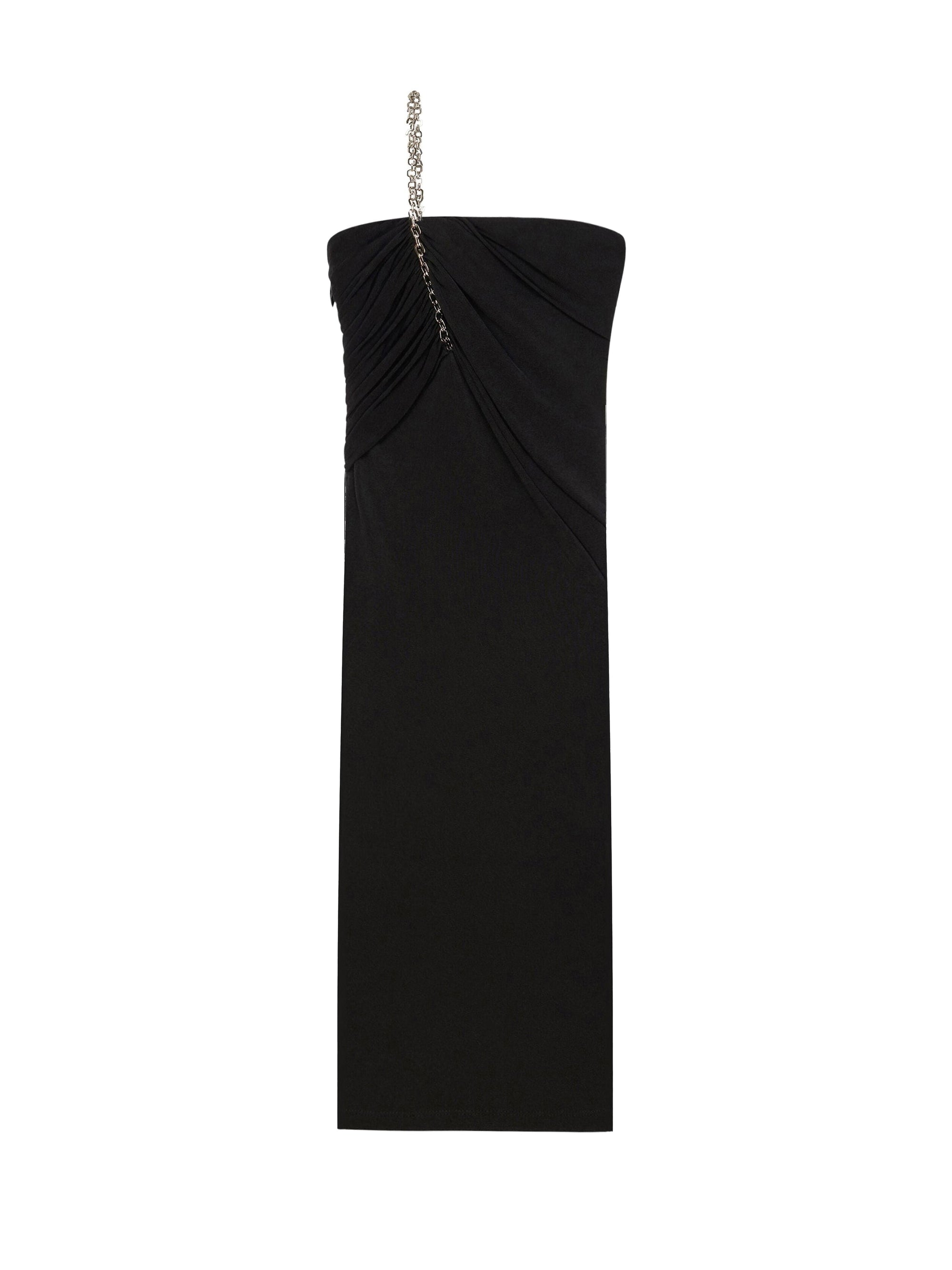 Robe bustier asymétrique avec G Chain - Black