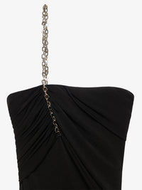 Robe bustier asymétrique avec G Chain - Black